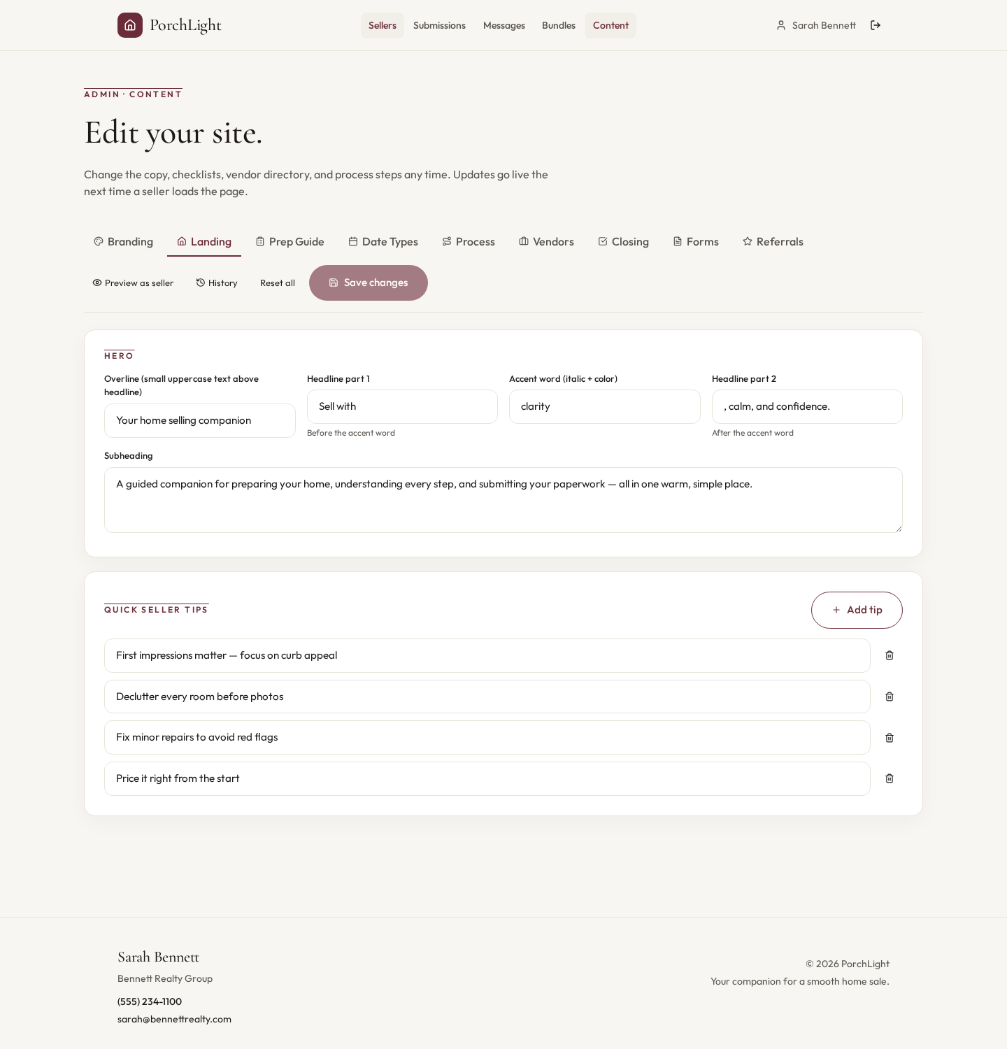 Your agent portal — Branding