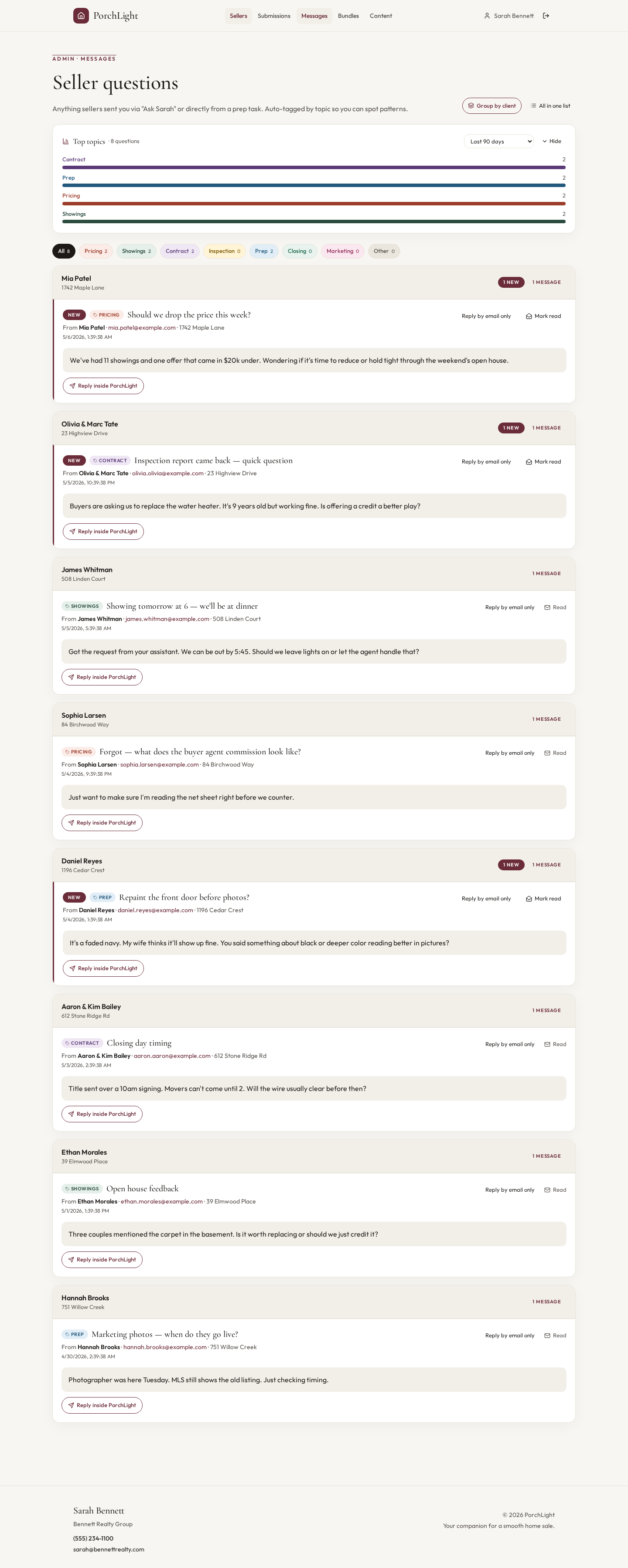 Your agent portal — Inbox